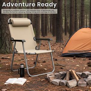 Outdoor Furniture Custom Logo High Back <b>Recliner</b> Relax Lightweight Foldable Portable Adjustable Camping <b>Chair</b> - Product Image 5