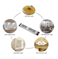 Transformateur d'éclairage LED ultra-mince 24V 300W AC/DC à sortie unique avec protection contre les surtensions, alimentation à découpage facile à installer