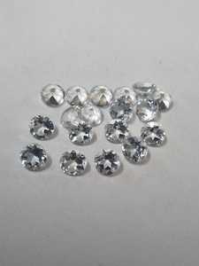 Topaze blanche naturelle, taille ronde, 5 mm, pierre précieuse en vrac |   75 Rs par carat |   Pierre de topaze blanche facettée en gros pour la fabrication de bijoux - Product Image 4