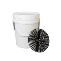 Seau de stockage en plastique recyclable de 20 litres, cylindre rond, qualité alimentaire, hermétique et résistant aux chocs, pour le lavage de voitures et l'utilisation de peinture