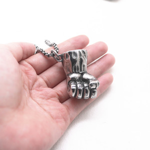 Yunnique – collier poing fort en acier titane pour hommes, pendentif de style fête, bijoux Hip Hop - Product Image 4