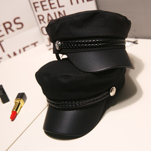 Casquette Béret Newsboy en Cuir PU pour <span class=keywords><strong>Femme</strong></span>, Style Tactique Réglable, Tendance Automne Hiver - Product Image 2