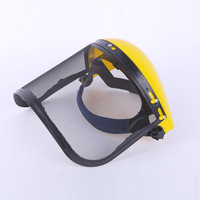 Masque de protection anti-éclaboussures en treillis métallique noir à fixation sur la tête, fourni par l'usine, pour tondeuses à gazon et machines de jardinage