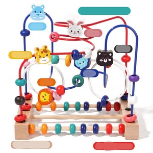 Montessori Holz spielzeug Labyrinth Kreise um Perlen <span class=keywords><strong>Abacus</strong></span> Mathe Spielzeug Puzzle Frühes Lernen Lernspiel zeug - Product Image 2