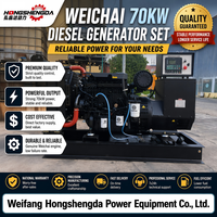Groupe électrogène diesel Weichai 70 kW 87,5 kVA à châssis ouvert, triphasé 50 Hz/60 Hz, certifié CE ISO, vente directe usine, OEM ODM, offre spéciale