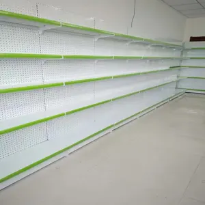 Support d'étagères de supermarché de magasin de détail double face en métal blanc métallisé personnalisé en usine