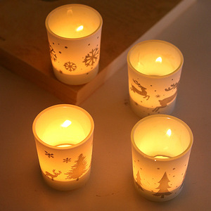 AIKUN Christmas Style Glass Empty Candles <b>Cup</b> Electroplated Candlestick <b>Holder</b> Household Luxury Candle Jars - Product Image 3