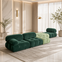 Canapé modulaire de luxe YUANCHANG à combiner librement, en tissu noir avec pieds en acier inoxydable titane, pour salon et projets hôteliers