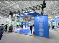 Stand d'exposition modulaire personnalisé en carton ondulé avec éclairage LED, nouveau design, portable, pour salon professionnel, exposition moderne en intérieur