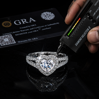 Dernière conception, bague de fiançailles de luxe en argent sterling 925 avec moissanite pleine de 2 carats en forme de cœur, promotionnelle, pour femme