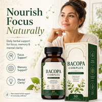 Capsules Premium Complexe de Bacopa avec Extrait de Ginkgo Biloba et de Rhodiola 100mg – Complément Herbal Quotidien pour la Mémoire et la Concentration – Vente en Gros
