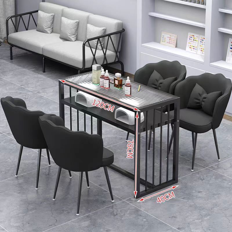 120 cm de long, 40 cm de large, 78 cm de haut (hors chaise)