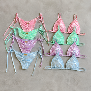 China Manufacturer Customized Wholesale Swimwear Swimsuits for Women Sexy Shiny <b>Bikini</b> <b>Sets</b> <b>Triangle</b> Thong Swimwear - Product Image 1