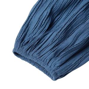 ชุดอาบายะผ้าลินินยับแบบเรียบง่ายทันสมัยคุณภาพสูงสำหรับสตรีมุสลิม สวมใส่สบายในชีวิตประจำวัน - Product Image 3