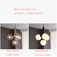 Lustres à bulles de design nordique, lampes suspendues en verre ondulé coloré, métal laiton, E27, pour hôtel et villa