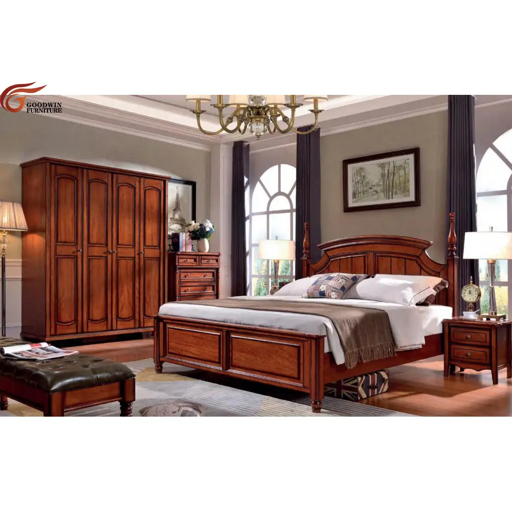 좋은 품질 최고 가격 단단한 나무 집 침대 방 가구 침실 침실 스위트 중국 가구 GY15
