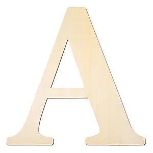 Personalizzato 12 ''A-Z numeri di alfabeto in legno segni artigianato fai da te incompiuto lettere in legno vuote segni Home Wall Art Decor