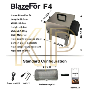 Barbecue Électrique Rotatif Portable Personnalisable BlazeFor, Ensemble de 304 Brochettes et Paniers pour Fêtes en Extérieur - Product Image 2