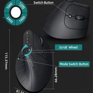 Ratón Inalámbrico Vertical para Juegos, Modo Dual <span class=keywords><strong>Bluetooth</strong></span> RGB, Ergonómico, Recargable, Silencioso, para Computadora Portátil y de Escritorio - Product Image 6