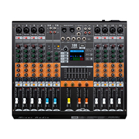 Console de mixage audio professionnelle 12 canaux en métal avec 99 effets DSP intégrés, enregistrement USB, alimentation fantôme 48V, système de sonorisation KTV PA