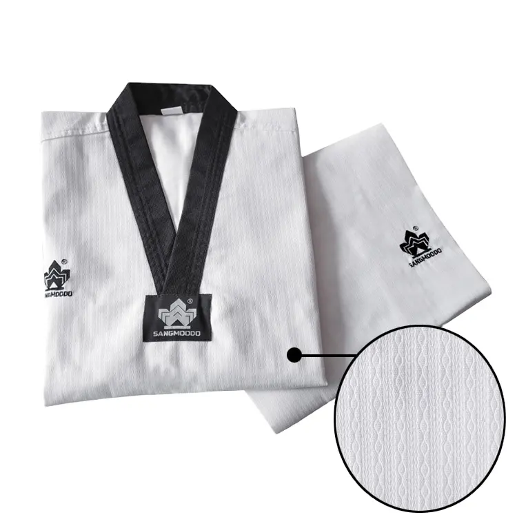 Uniforme de taekwondo avec logo personnalisé, vêtements d'art d'arts martiaux respirants et durables