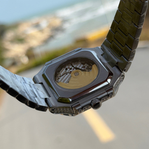 Reloj mecánico de diseñador de lujo 45MM reloj de estilo de cristal de hielo 330 movimiento automático personalizado Moissanite Zircon - Product Image 3
