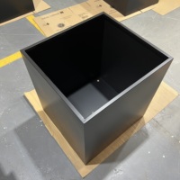 Pots de fleurs sur mesure en aluminium et acier inoxydable de grande taille, finition thermolaquée, design simple soudé, trou de drainage DIY, pour jardin