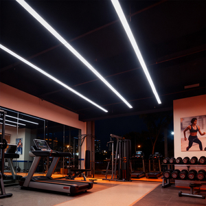 Đèn thả tuyến tính LED ghép nối liền mạch, kích thước tùy chỉnh, thiết bị chiếu sáng phòng tập thể dục, trung tâm thương mại, đèn trần cao 100cm 120cm, độ sáng cao - Product Image 2
