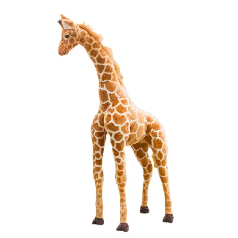 Jouets en peluche de girafe debout, réaliste, avec animaux en peluche, cadeau d'anniversaire pour enfants