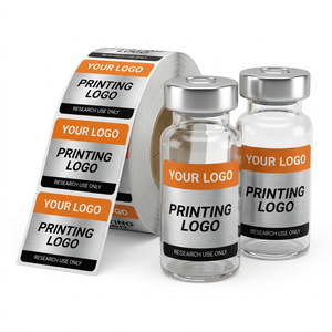 Autocollants Imprimés Imperméables Effet Métallique Mat avec Logo Personnalisé pour Flacons de Peptides Lyophilisés Xilin - Product Image 2