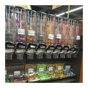 Hypermarket gravity candy bins bulk dry food dispenser