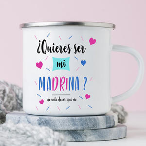 ¿Serías mi <span class=keywords><strong>madrina</strong></span>? Taza esmaltada impresa, taza para beber, leche, tazas de café, solicitud de Marraine, tazas Retro, <span class=keywords><strong>la</strong></span> mejor Idea, regalos para <span class=keywords><strong>Madrina</strong></span> - Product Image 1