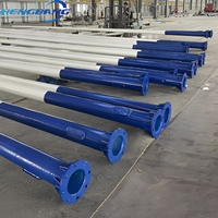 Poteau d'éclairage public en acier galvanisé à bras simple ou double, personnalisable, résistant au vent de 200 km/h, 4m, 5m, 6m, 7m, 8m, 9m, 10m, 11m, 12m