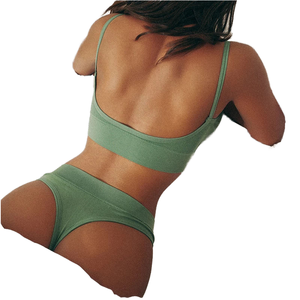 Ensemble soutien-gorge push-up rembourré sexy pour femme, sans armatures, sans coutures, avec culotte taille basse string, grande taille - Product Image 1