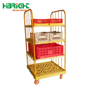 Heavy Duty Industrial Logistics Trolley Metal Wire Mesh Cage <b>Cart</b> with Wheels <b>for</b> Warehouse and Factory - Product Image 2