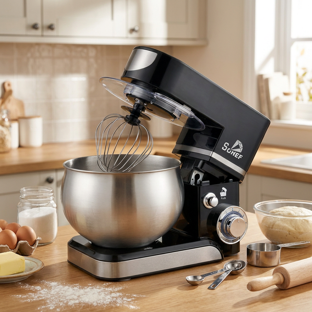 4.5 6.5L Bakery Stand Mixer Stainless Steel Bowl Electric Cake Mixer 1000W 6 Speed Settings
