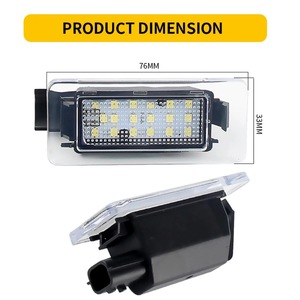 Luz LED para matrícula Nissan Serena 265108990E, carcasa transparente blanca de material PC para reemplazo y reparación - Product Image 2