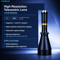 0.2X High-Resolution C-Mount Telecentric Lens for Large-Field Precision Measurement, 180 mm WD