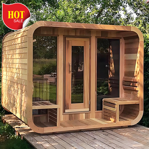 New Design Whole Piece <strong>Wood</strong> Red <strong>Cedar</strong> 6 Person Traditional Wet Cube Outdoor Sauna Room <strong>for</strong> <strong>Sale</strong> - Product Image 5