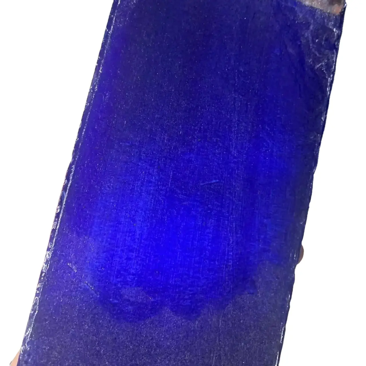 Chine Guangzhou gros gemme artificielle bleu oeil de chat saphir bleu Aubao pierre brute bijoux matériaux
