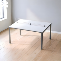 Poste de travail modulaire en panneaux de bois pour 2 personnes, 120x120x75cm, mobilier commercial moderne
