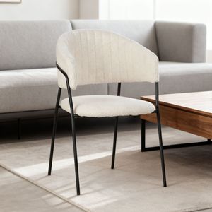 Chaise à dossier entièrement recouverte de flanelle, style luxe léger, pour salle à manger, coiffeuse, siège de loisirs pour café, salon de thé, salon de manucure, etc. - Product Image 3