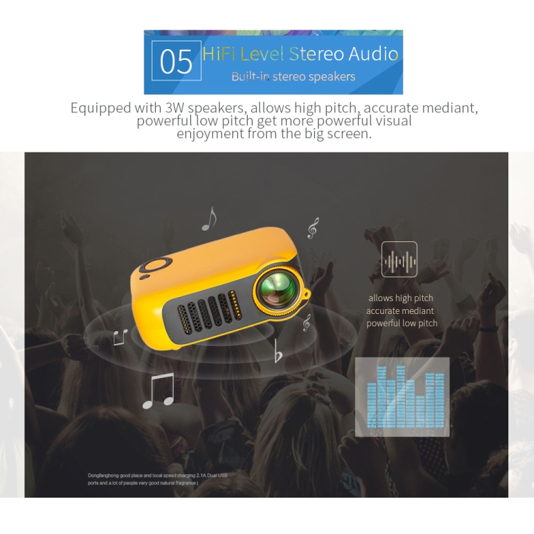 A2000 Portable Mini Projector 800 Lumen 1080P LCD