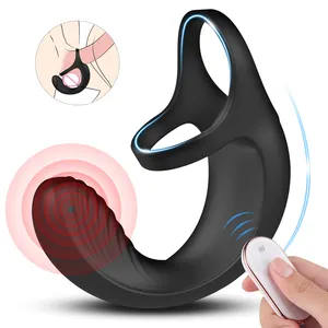 S-hande sex products silicone vibrating free sample customize double cock ring sleeve cock penis vibrator ring for men