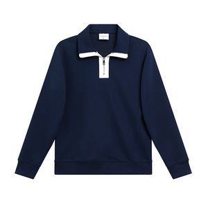 Half Zip Sweatshirt Cotton Long Sleeve Workwear Advertising Shirt Custom Logo Printing - Product Image 3