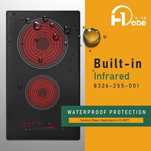 <span class=keywords><strong>Plaque</strong></span> <span class=keywords><strong>de</strong></span> <span class=keywords><strong>cuisson</strong></span> électrique en céramique noire <span class=keywords><strong>Domino</strong></span> 2 brûleurs - Product Image 6