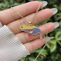 Beliebte Venezuela-Flaggen-Farbene Kleidform Emaille-Halskette, Kreativer Kulturschmuck für Frauen zum Täglichen Tragen