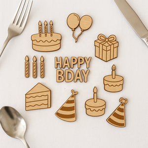 Decoración de mesa de fiesta de cumpleaños PAFU, caja de regalo de globo de pastel, decoración de dispersión, confeti de mesa de Feliz Cumpleaños de madera - Product Image 5