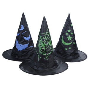 Venta caliente Original Factory BSCI Audit Halloween Spider Net Printing Glow Witch Hat Decoraciones <span class=keywords><strong>para</strong></span> fiestas infantiles - Product Image 4
