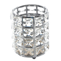 Boîte de rangement métallique, organisateur de maquillage en cristal, boîte de rangement de brosse à ongles, porte-crayon de beauté, organisateur de brosses de maquillage, style européen